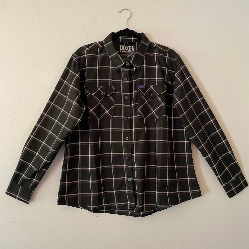 Dixxon Flannel Company Defcon Powersports Black Purple Button Down Shirt Men 2X